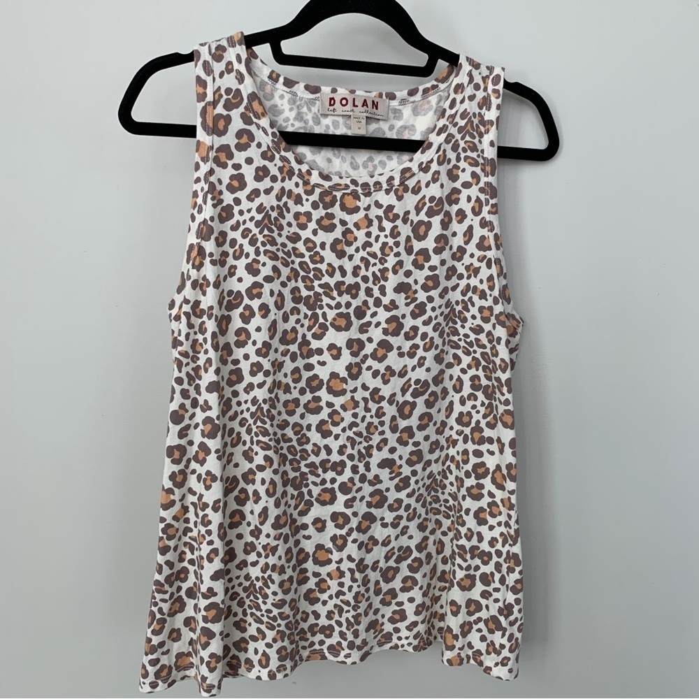 Dolan Left Coast Collection Leopard Print Cross Back‎ Tank Size M